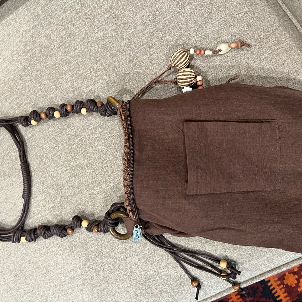 Brown raffia Shoulder Bag - Picture 7 of 9